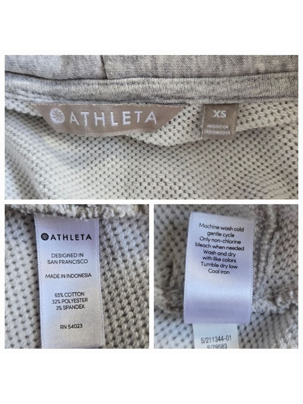 ATHLETA TRANQUILITY SWEATSHIRT CARDIGAN WOMENS OPEN FRONT GRAY (XS) - Picture 10 of 10